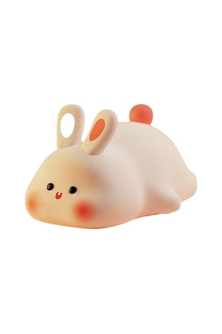 Büyük Yüz Tavşan Silikon Gece Lambası Pat Sensör Tavşan Lambası Bc-c20 Beyaz