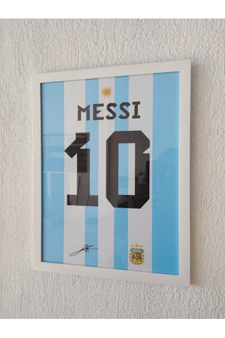 21x30 Cm Lionel Messi Forma Tasarımlı Poster Tablo 2mm Şeffaf Cam