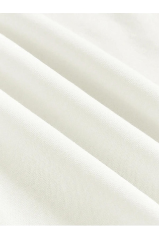 Unisex Oversize Bisiklet Yaka Basic Düz Sweatshirt - Ekru