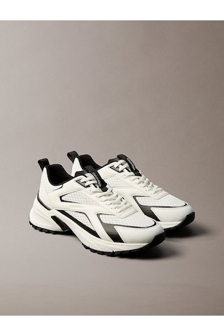Calvin Klein Erkek Hike Runner Laceup Spor Ayakkabı-13496 Beyaz - Siyah