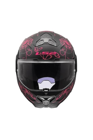 Ls2 Advant 2 Sophıa Mat Siyah-pembe Çene Açılır Motosiklet Kaskı Mat Siyah-pembe