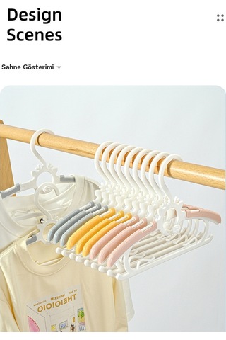 Çocuklar İçin Geri Çekilebilir Kaymaz Elbise Askısı Ev Tipi Omuz Askılı Köşe Depolama Elbise Askısı 20'li Paket Koyu Pembe