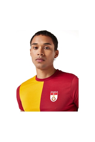 Gsstore Galatasaray Lisanslı 5 Yıldızlı Parçalı Bayrak Logolu T-shirt Sarı - Kırmızı