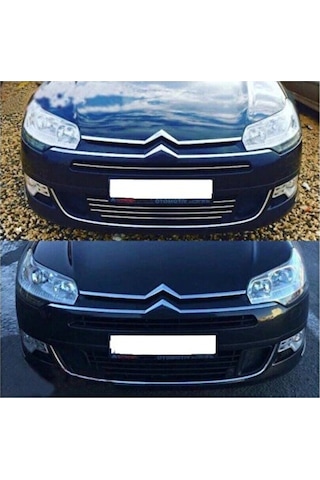 Citroen C5 Krom Ön Tampon Çıtası 5 Parça 2010 Ve Sonrası Paslanma