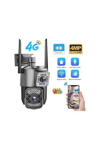 4g Çift Kameralı Sim Kart İle Çalışan Elektrikl Ptz Kamera Hafıza Kartı lidir -135271