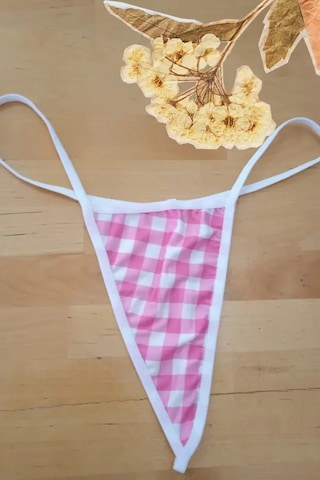 Anastasia String Tanga Külot - Büyük Kare Desen Pembe Ans108 Pembe