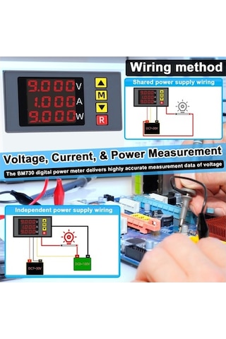 Trendooze Bm730 3 Fonksiyonlu Voltmetre - Akım, Güç Ölçer Ve Alarmlı Düşük/aşırı Voltaj