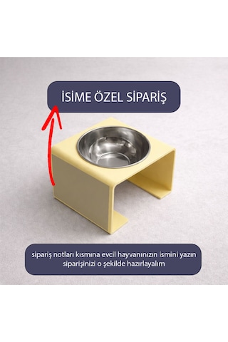 İsime Özel Yükseltilmiş Mama Ve Su Kabı Paslanmaz Çelik Hazneli Köpek Mama Kabı
