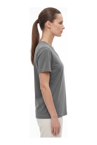 Goffra Kadın Vision V Yaka Premium Kalite Yoğun Dokulu Pamuklu T-shirt Koyu Gri W102-r0220-05