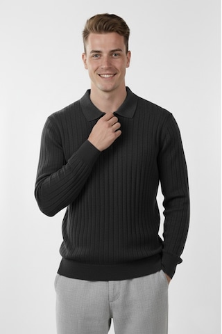 Deepsea Erkek Füme Slim Fit Polo Yaka Triko Kazak - Yumuşak Dokulu Esnek Ve Şık Görünüm 2605305 Füme
