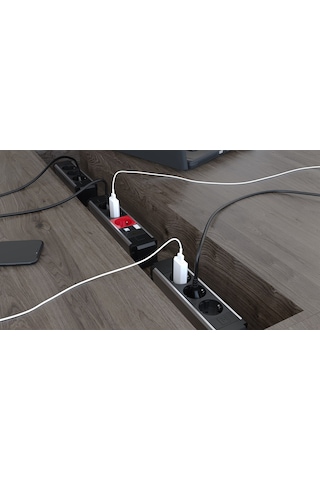 Metalline® Büro-line Sıva Üstü Bürotik Priz Kutusu Usb - Şampanya