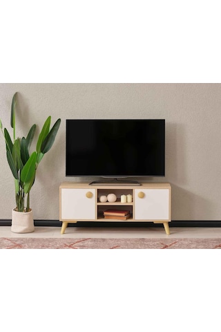 Domino 2 Kapaklı Tv Sehpası Beyaz - Safirmeşe