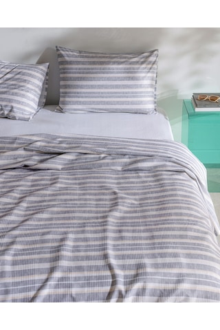 Darvell Tek Kişilik Pamuklu Ecocell Baskılı Pike Takımı - Gri/bej 8684427213414 Çok Renkli