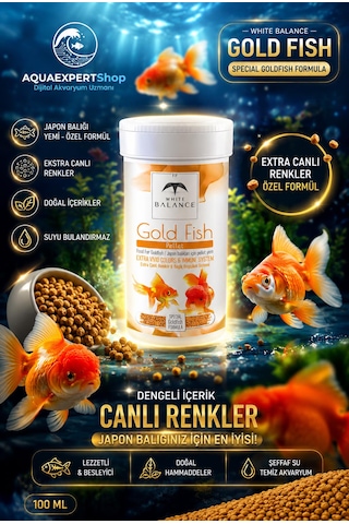 White Balance - Japon Balığı Yemi - Gold Fish Pellets - Özel Formül - Tüm Japon Balığı Türleri İçin Uygundur