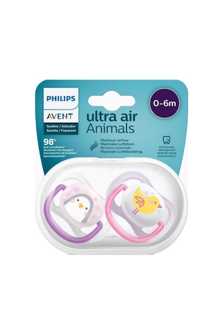 Philips Avent Ultra Air Animals Emzik 2'li 0 - 6 Ay Mor - Pembe
