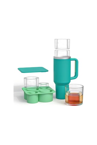 Novahub Yeni Stanley Silikon Buz Kalıbı - 4'lü Set, Fda Onaylı, -40 C'ye Dayanıklı Açık Yeşil Açık Yeşil