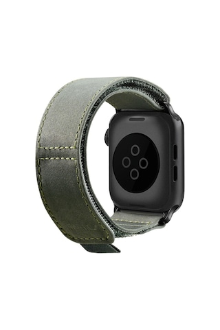 Watch 10 46mm Uyumlu Kumaş Kordon Raptic Canvas Serisi Koyu Yeşil