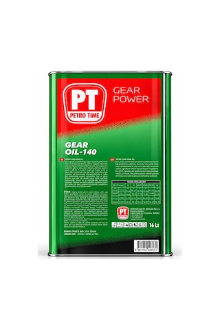 Petro Time Gear Oil 140 No Asansör ve Şanzıman Dişli Yağı 16 L