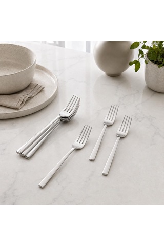 Kahvaltı Ve Tatlı Çatalı, 6'li Paslanmaz Çelik Küçük Çatal Seti, Gümüş Metal 15 Cm, 6 Adet