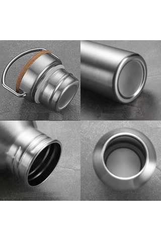 Maoyaya Suntek Paslanmaz Çelik Spor Bisiklet Su Şişesi 350 Ml Gri Pp Kapak Gri