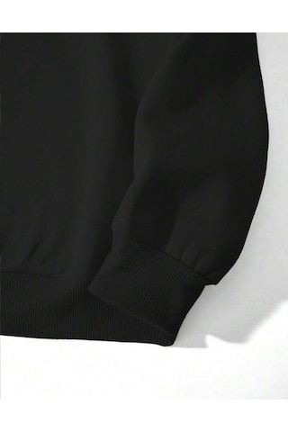 Hunors Sportswear & Company Siyah Erkek Oversize Basic Kapüşonlu Paçası Lastikli Beast Moda Baskılı Pamuklu Eşofman Takımı Siyaah