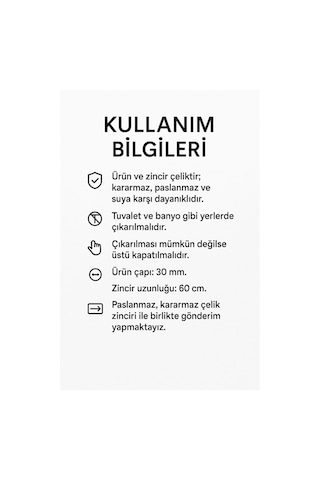 Hakkani Mührü Ve Nalı Şerif Yazılı Titanyum Kaplama Çelik Kolye Siyah