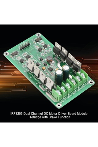 Yaozixa Irf3205 İki Yollu Dc Motor Sürücü Kartı - Güçlü Fren Fonksiyonu İle Yüksek Güçlü H Köprü Tasarımı