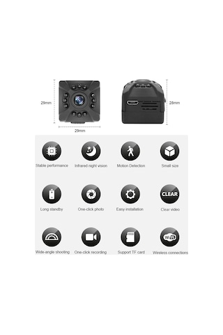 Vkemall Mini Bebek Monitörü Kamera Akıllı Kablosuz 1080p Yüksek