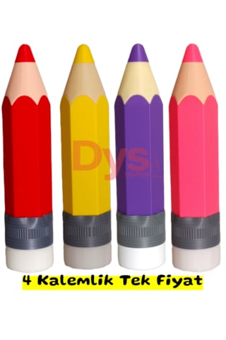 Kalem Şeklinde Kalemlik Ekonomik Set Çok Renkli