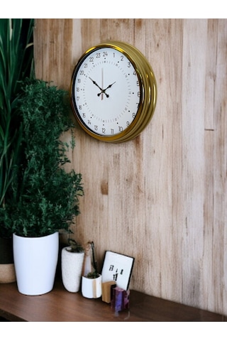 Büro Ev Ofis Hediyesi İçin 40cm Golden Biçimli Prestij Duvar Saati Diğer