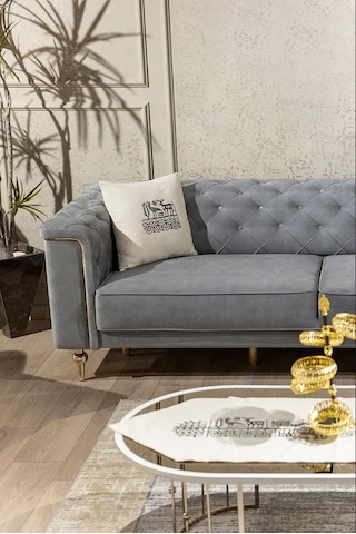 Etnik Hitit Desen El Baskısı Kırlent Kılıfı 2 Li 45x45 Cm %100 Or