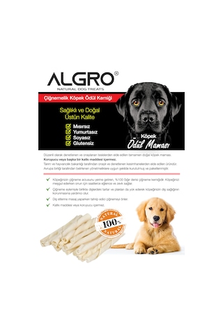 Algro Sığır Derisi Burgu Çubuk Köpek Ödülü 100 Adet 500 G