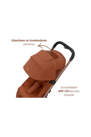 Maxi-Cosi Fame Cabin LED Işıklı Entegre Şarj Üniteli Tek Elle Katlanan Premium Kabin Boy Bebek Arabası Copper Terra