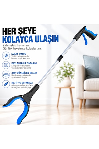 Çöp Toplama Aparatı Kıskacı Ve Yaşlı Engelli Uzanma Kıskacı - Katlanır Atık Yaprak İzmarit Toplama Aparatı Karışık Çok Renkli