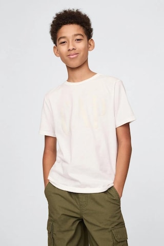 Gap Erkek Çocuk Logo Detaylı Beyaz T-shirt-13565 Beyaz