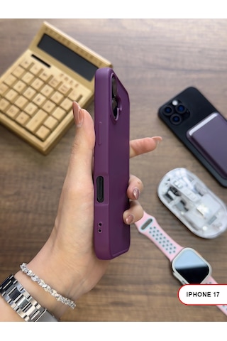 Apple iPhone 17 Uyumlu Kamera Korumalı Darbeye Dayanıklı Renk Atmayan Keep Silikon Kılıf Mor
