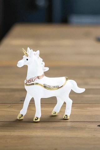 Kristal Taşlı Unicorn Figürü Dekoratif Obje