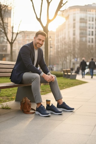 Enoch Erkek Nefes Alan Yürüyüş Ayakkabısı - Hafif Taban Spor Sneaker 2332 Lacı