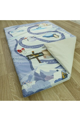 Zooturak Peluş Çocuk Matı Sibirya Kurdu Husky 100cm x 150cm