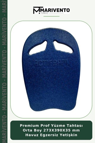 Premium Prof Yüzme Tahtası Orta Boy 273x390x35 Mm Havuz Egzersiz Yetişkin Mavi