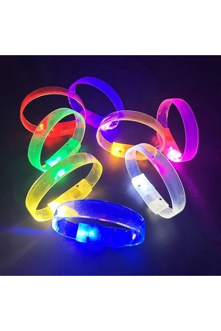 3 Modlu Pilli Led Işıklı Esnek Parti Bilekliği Pembe +3
