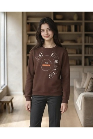Cmk Çocuk 3 İp Şardonlu Sweatshirt Kahverengi