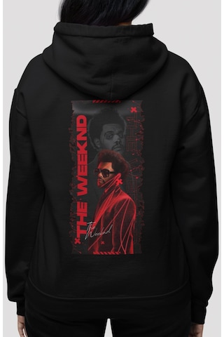 Sevbano The Weeknd Rapper Şarkıcı Sırt Baskılı Unisex Oversize Penye Hood Siyah