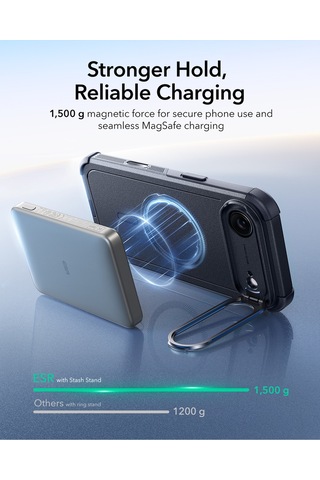 Esr Apple Uyumlu iPhone Air Cyber Tough Manyetik Kılıf Kamera Kontrol Özellikli Stantlı Siyah