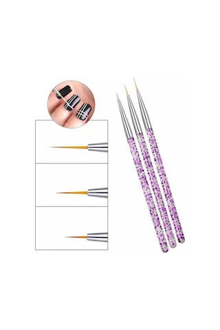 3 'lü Nail Art Fırça Seti