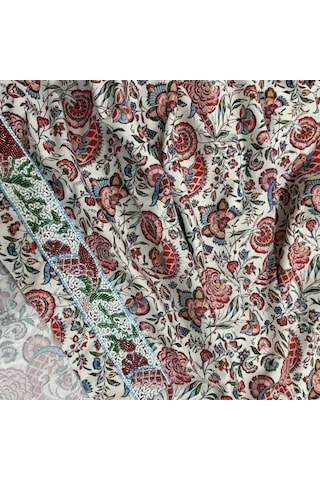 İşlemeli Hint Elbise Kumaşı 370x110cm Model 1 Renkli