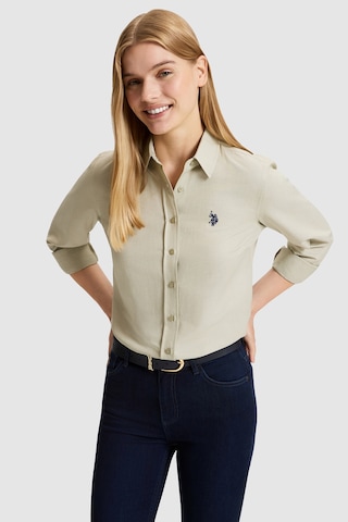 U.S. Polo Assn. Kadın Açık Haki Uzun Kollu Basic Gömlek 50324791-vr183 Acık Hakı