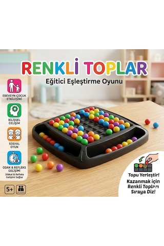 Renkli Toplar Candy Crush 80 Boncuklu Eğitici Düşünce Geliştirici Eşleştirme Kutu Oyunu