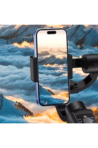 Go Des Gd-s5 3 Eksen El Tipi Yüz Tanıma Takip Özellikli Led Işıklandırmalı Gimbal Stabilizatör Siyah