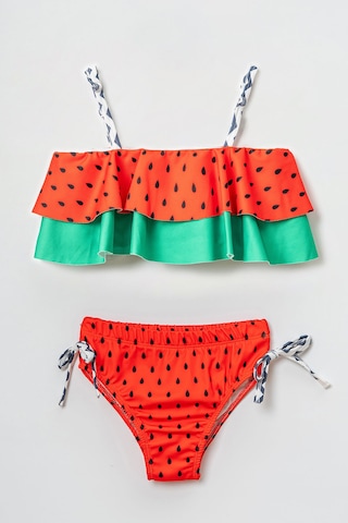 Beniizle Desenli Kız Çocuk Bikini Takım Çilek